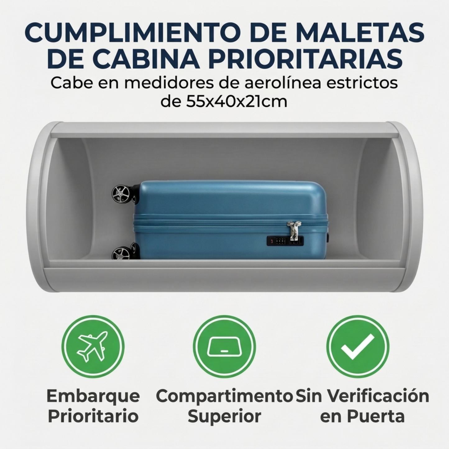 Maleta de Cabina 55x40x20 | Expandible - Rigida y con Ruedas