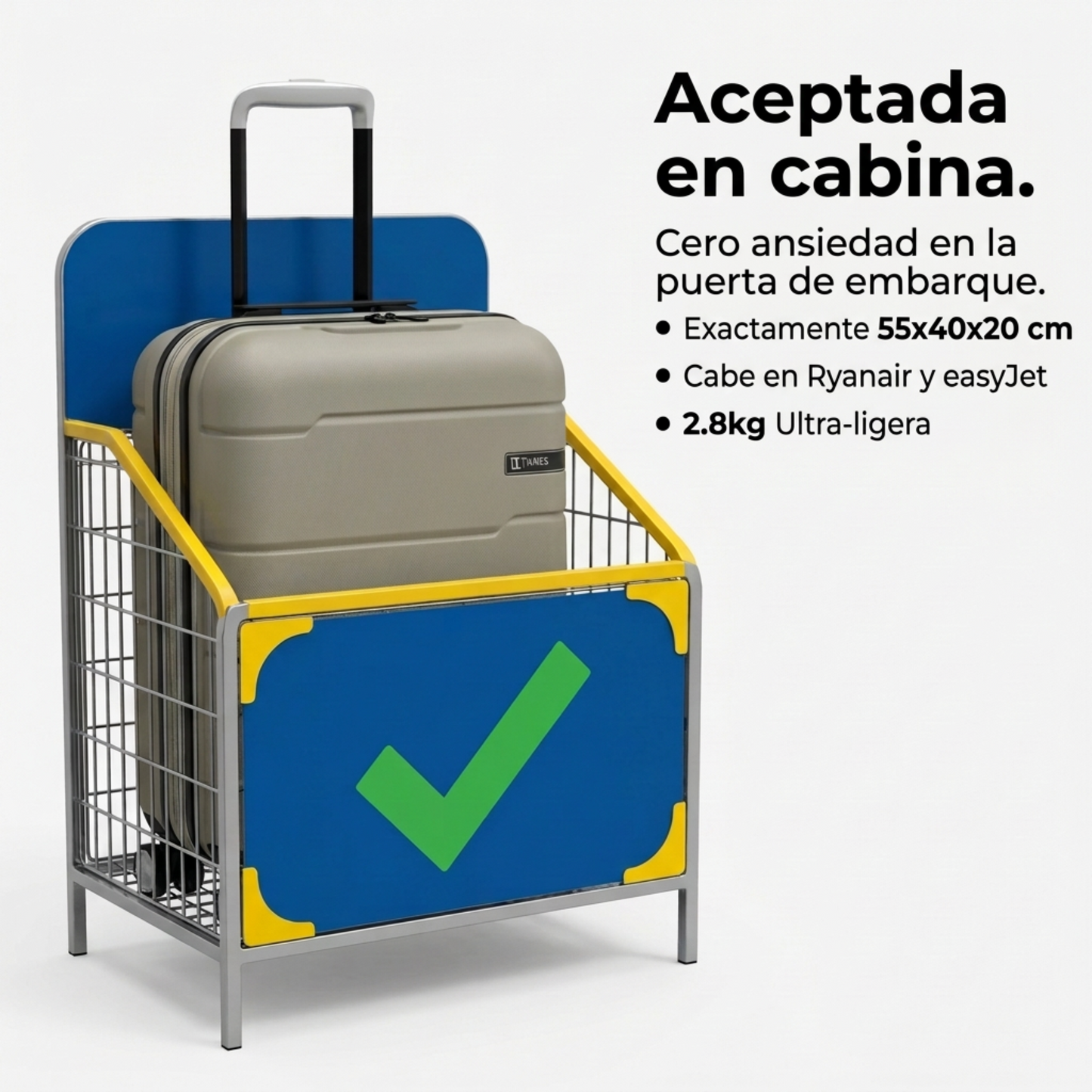 Maleta de Cabina 55x40x20 Expandible Vigo | Rígida 4 Ruedas TSA | 6 Colores