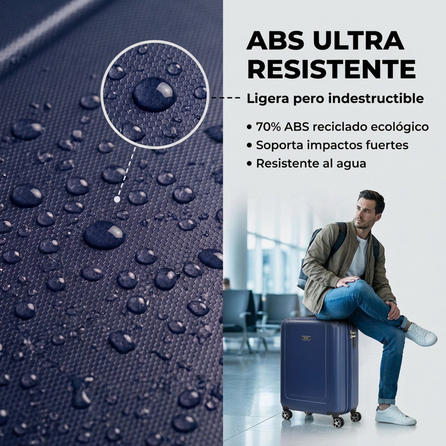 Maleta de Cabina 55x40x20 | Expandible - Rigida y con Ruedas
