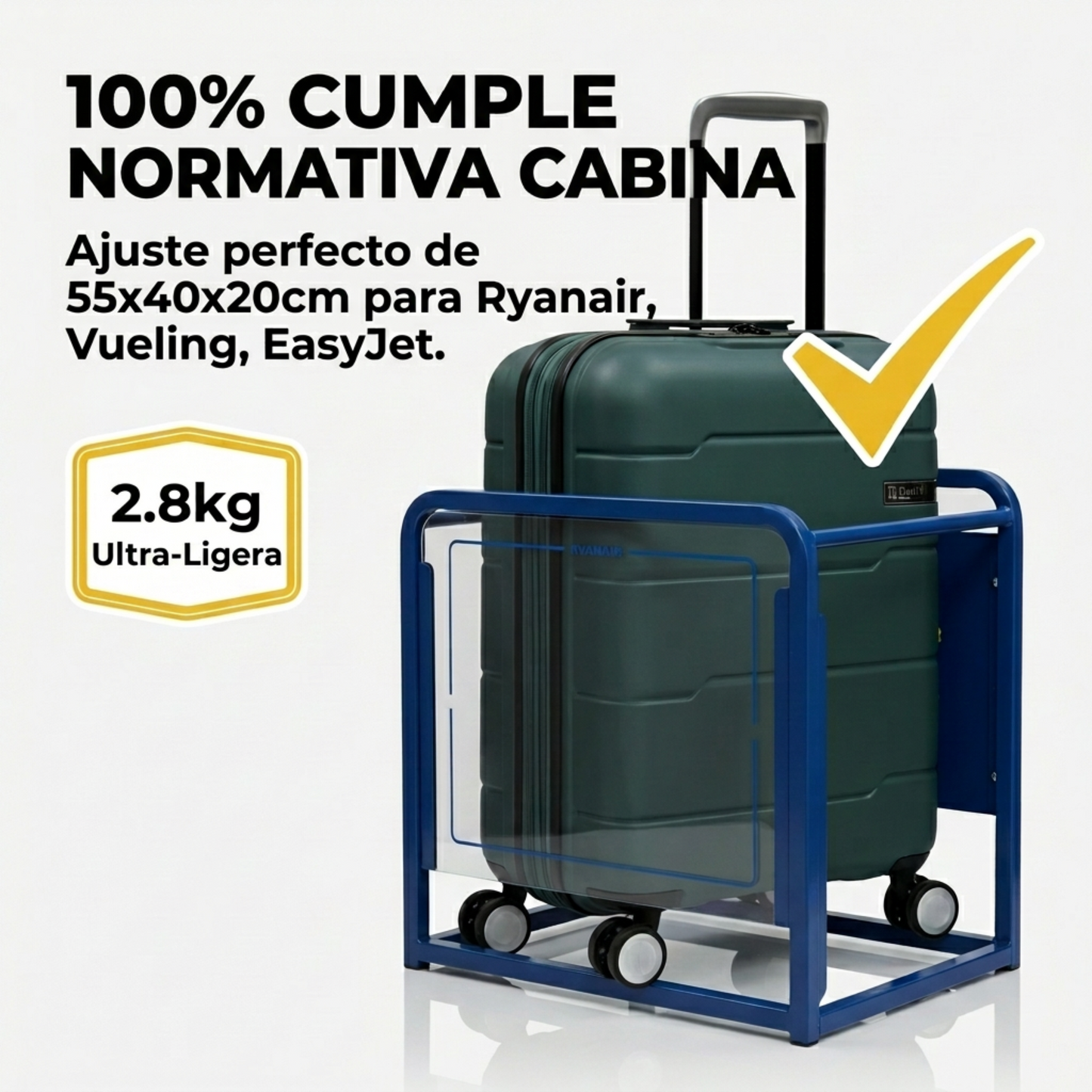 Maleta de Cabina 55x40x20 Expandible Vigo | Rígida 4 Ruedas TSA | 6 Colores